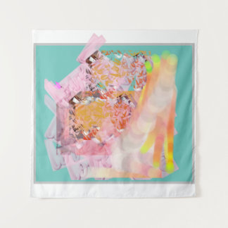 niedliches aquamarines Blau Wandteppich