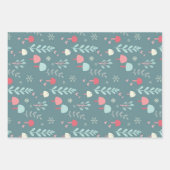 Niedliches Aquamarines Blaues Wald Geschenkpapier Set (Vorderseite 3)