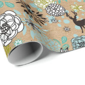 Niedliches Aquamarines blaugrünes Blumenmuster und Geschenkpapier (Rolleneckpunkt)