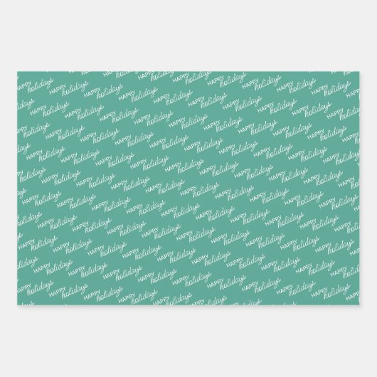 Niedliches Aquamarines blaugrünes Blumenmuster und Geschenkpapier Set (Vorderseite 3)