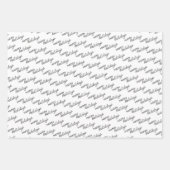 Niedliches Aquamarines blaugrünes Blumenmuster und Geschenkpapier Set (Vorderseite 3)