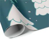 Niedliches Aquamarines blaugrünes Weihnachtsbaummu Geschenkpapier (Rolleneckpunkt)