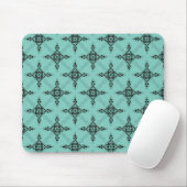 Niedliches Aquamarines Türkis- und SchwarzDamaskus Mousepad (Mit Mouse)