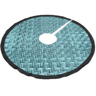 Niedliches Aquamarines Türkisblau Imitate Rattan Polyester Weihnachtsbaumdecke