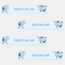 Niedliches Aquarell Blau Blüte Zurück zur Schule K