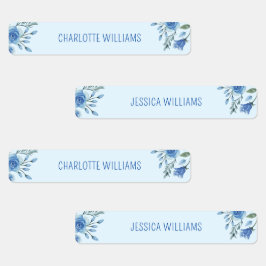 Niedliches Aquarell Blau Blüte Zurück zur Schule K Etiketten