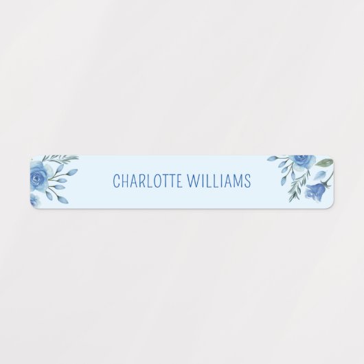 Niedliches Aquarell Blau Blüte Zurück zur Schule K Etiketten (Design 1)