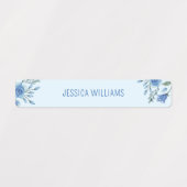 Niedliches Aquarell Blau Blüte Zurück zur Schule K Etiketten (Design 2)