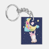 Niedliches Aquarell Bunny Schlüsselanhänger (Vorderseite links)