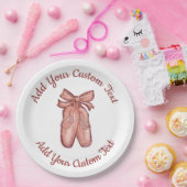 Niedliches Aquarell Rosa Ballett Schuhe Benutzerde Pappteller (Party)