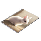 Niedliches Aquarellbaby-Bunny-Notebook mit Name Notizblock (Linke Seite)