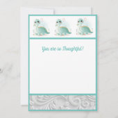 Niedliches Aquarellbaby Dinosaurier Green Dankeskarte (Rückseite)