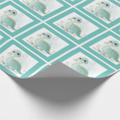 Niedliches Aquarellbaby Dinosaurier Green Geschenkpapier (Ecke)