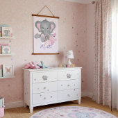 Niedliches Aquarellbaby Wandteppich Mit Holzrahmen