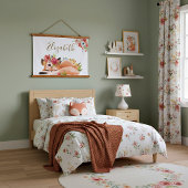 Niedliches Aquarellbaby Wandteppich Mit Holzrahmen