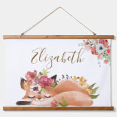 Niedliches Aquarellbaby Wandteppich Mit Holzrahmen (Vorne)