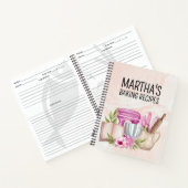 Niedliches Aquarellbäckergebäck personalisierter N Notizblock (Innenseite)