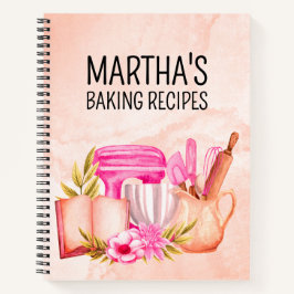 Niedliches Aquarellbäckergebäck personalisierter N Notizblock