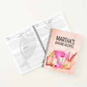 Niedliches Aquarellbäckergebäck personalisierter N Notizblock (Innenseite)