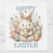 Niedliches Aquarellbär Ostern individuell anpassba Weinetikett (Einzelnes Label)