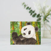 Niedliches Aquarellbild Panda im Bambuswald Postkarte (Stehend Vorderseite)