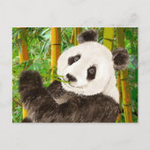 Niedliches Aquarellbild Panda im Bambuswald Postkarte (Vorderseite)