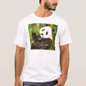 Niedliches Aquarellbild Panda im Bambuswald T-Shirt (Vorderseite)