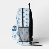 Niedliches Aquarellblau-Blumenmuster Bedruckter Rucksack (Rechts)
