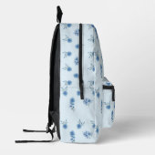 Niedliches Aquarellblau-Blumenmuster Bedruckter Rucksack (Links)
