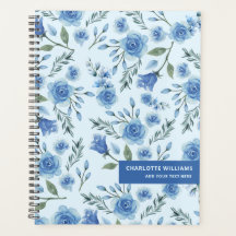 Niedliches Aquarellblau-Blumenmuster