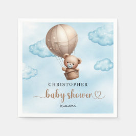 Niedliches Aquarellblau und Brauntöne tragen heiße Serviette