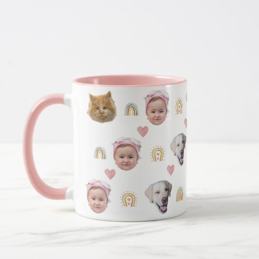 Niedliches Aquarellbogen 4 Foto Tasse (Links)