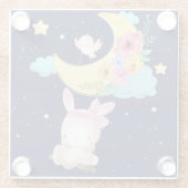Niedliches Aquarellbunny Glasuntersetzer (Rückseite)