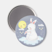 Niedliches Aquarellbunny Magnet (Vorderseite/Rückseite)