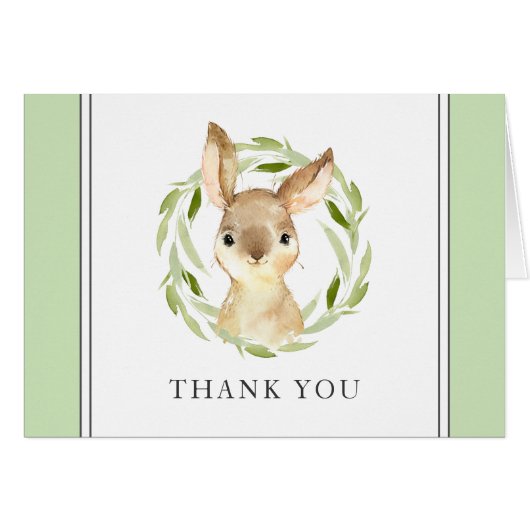 Niedliches Aquarellbunny Vielen Dank (Vorderseite (Horizontal))