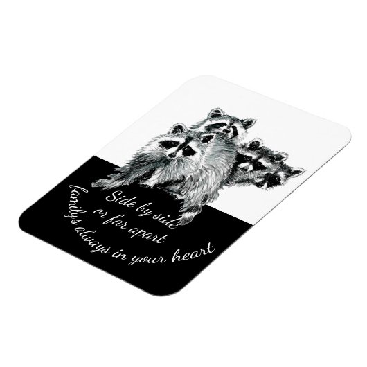 Niedliches Aquarellfarben-Raccoon für Inspirations Magnet (Linke Seite)