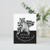 Niedliches Aquarellfarben-Raccoon für Inspirations Postkarte (Stehend Vorderseite)