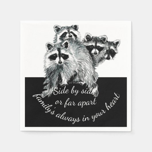 Niedliches Aquarellfarben-Raccoon für Inspirations Serviette (Vorderseite)
