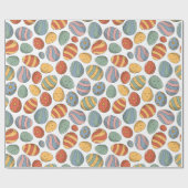 Niedliches Aquarellfarbenes Ostereiermuster Geschenkpapier (Flach)