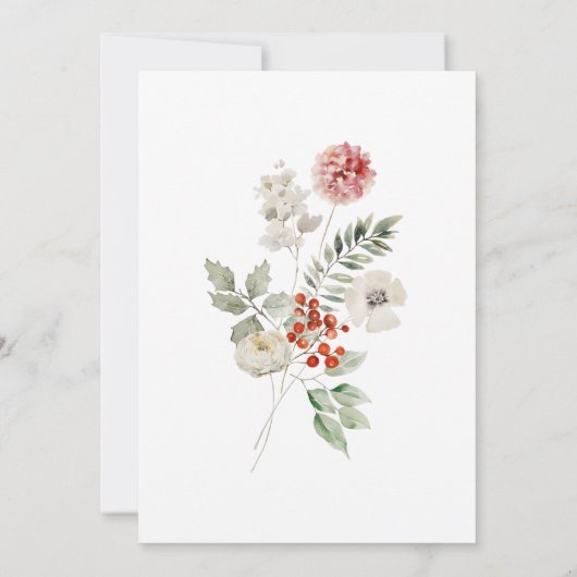 Niedliches Aquarellfest WinterGeburtstagsparty Einladung (Rückseite)