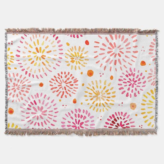 Niedliches Aquarellfeuerwerk in Gelb und Orange Decke (Vorderseite)