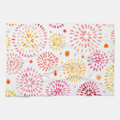 Niedliches Aquarellfeuerwerk in Gelb und Orange Geschirrtuch (Horizontal)