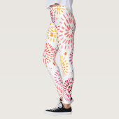 Niedliches Aquarellfeuerwerk in Gelb und Orange Leggings (Links)
