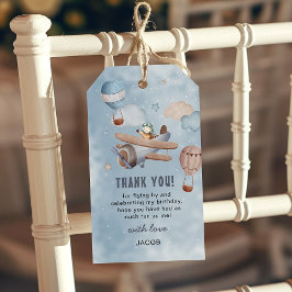 Niedliches Aquarellflugzeug Luftfahrt Geburtstagsk Geschenkanhänger