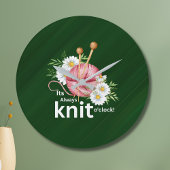 Niedliches Aquarellgarn & "It's Always Strick O'cl Große Wanduhr