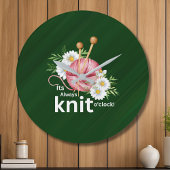 Niedliches Aquarellgarn & "It's Always Strick O'cl Große Wanduhr