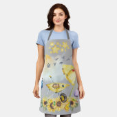Niedliches Aquarellgelb auf grau | Schürze (Getragen)