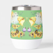 Niedliches Aquarellgelb auf Grün | (Vorderseite)