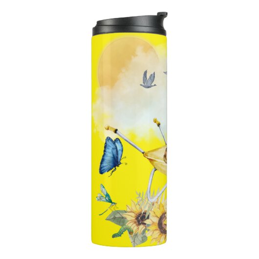 Niedliches Aquarellgelb | Thermosbecher (Nach links gedreht)