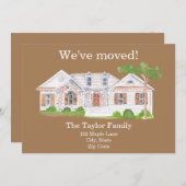 Niedliches Aquarellhaus Wir haben neue Zuhause Ann Ankündigung (Vorne/Hinten)